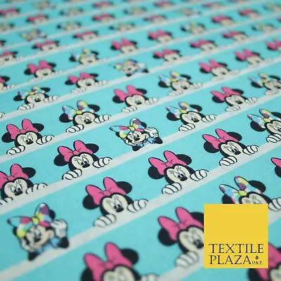 Blue Peeking MINNIE MOUSE Disney Licensed 100% Cotton Digital Print Fabric 4957 • £1.50