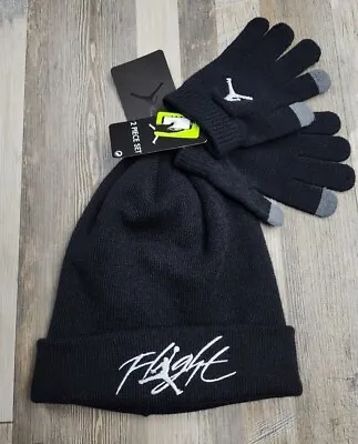 NEW Set Boys Youth Nike Air Jordan Retro FLIGHT Hat Gloves Beanie Set • $31.85