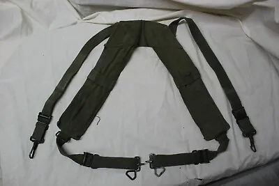 US Military Issue Vietnam Era US Army USMC H Suspenders Canvas Combat LARGE N4 • $47.95