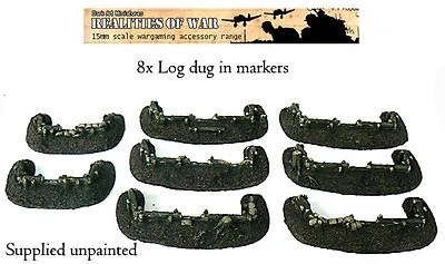 £9 • Buy 15mm Wargames Terrain 8x Unique Log Dug-in Markers