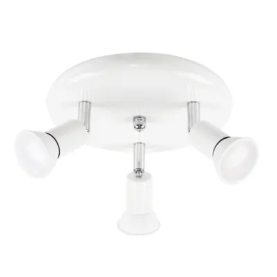 3 Way Adjustable Ceiling Spotlight Light Fitting Flush Spot Lamp LED GU10 Bulbs • £14.99