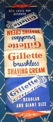 Vintage 1950's GILLETTE  Brushless Shaving Cream Store Advertising • $19.99