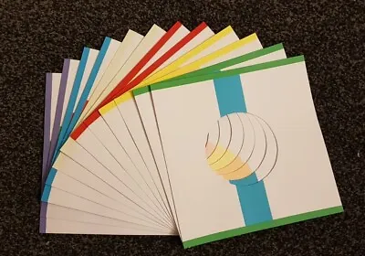 (Set 44) Pack Of 12 Hand Crafted 7  Singles Sleeves. White With Coloured Trim • £1.75