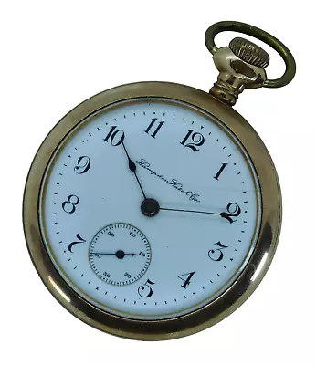 Vintage 1906 Hampden Pocket Watch Model 3 18s 17j 20 Year GF Open Face Case! • $159.95