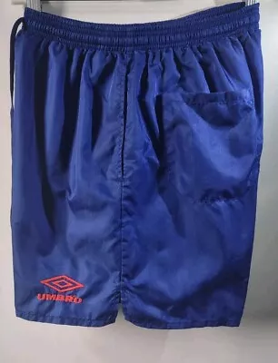 Vintage Umbro Soccer Futbol Shorts Mens Blue Nylon USA Made SMALL  • $29.50