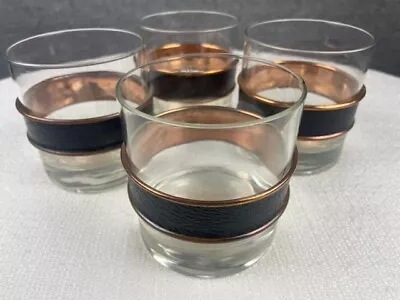 Coppercraft Guild Copper Leather Whiskey Glasses Set Of 4 • $14.99