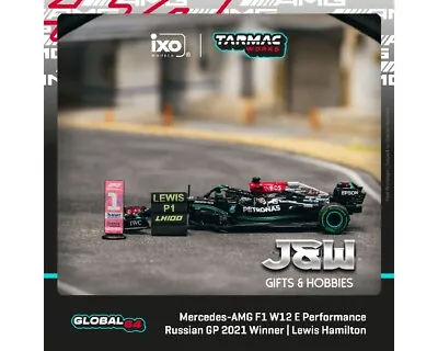 Tarmac Works Mercedes-AMG F1 W12 E Performance Russian GP Winner Hamilton 1/64 • $14.99