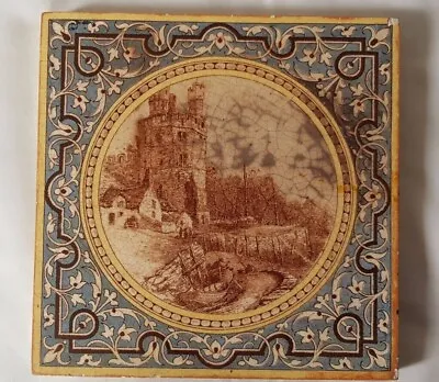 Lovely Minton Castle Landscape Design Antique 6 Inch Tile • £38