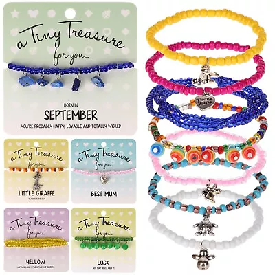 £3.99 • Buy Seed Bead Bracelet Elastic With Animal Charms Birthstones Adjustable Gift Card
