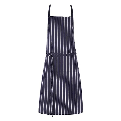 Full Apron Chefs Stripe & Check Apron Kitchen Bib Front Pocket 100% Cotton Apron • £6.99