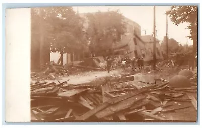 1913 Town Wreckage View Flood Disaster Middletown Ohio OH RPPC Photo Postcard • $19.97