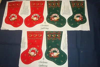 Vtg Wamsutta Hallmark Cards Stocking Fabric Christmas Gathering 6 Panels Geese • $9.99