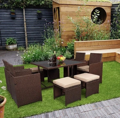 £319.95 • Buy Garden Dining Furniture Rattan Cube Set Table Sofa Chair Outdoor Patio 8 Seater