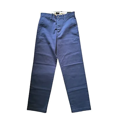J Crew Navy Pants Mens 28 X 32 Dark Blue Chino Flat Front Flex Relaxed Khakis • $29.88