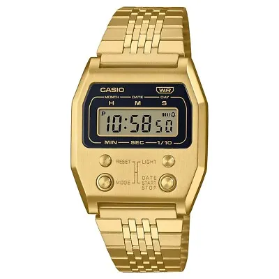 Casio Vintage Premium Full Metal Retro Stainless Steel Gold Watch A1100G-5 • $269.10