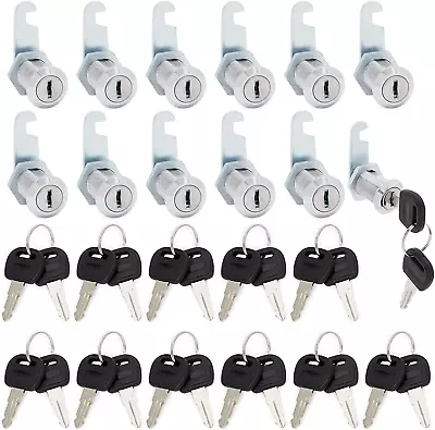 12 Pack Cabinet Cam Lock With Key 1-1/8 Cylinder Lock For Tool Box (30Mm) • $18.30