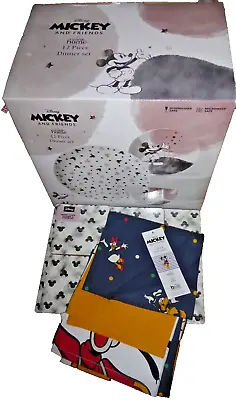 Mickey Mouse KINDNESS Dinner PLATE Set 12 Piece TABLE PLACE MATS & 3 TEA TOWELS • £69.99