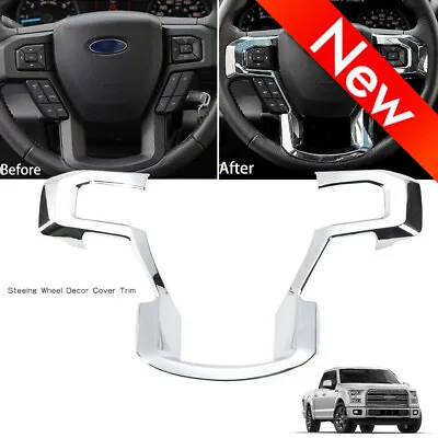 Chrome Steering Wheel Trim Moulding Trims Cover For 15 -20 Ford F150 Accessories • $20.99