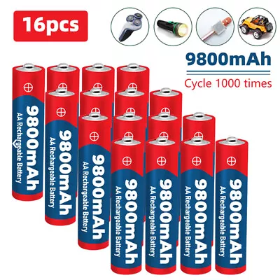 16Pcs 1.5V 9800mAh AA / AAA Rechargeable Batteries LED Light Battery Alkaline US • $9.99