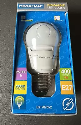 BNIB MEGAMAN Dimmable LED E27 Classic Bulb 7W/400Lumen 4892657036503 • £15