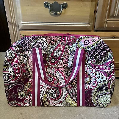 Brand New Vera Bradley Round Duffel Travel Bag In Very Berry Paisley • $85