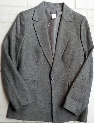 J. Crew Tweed Wool Blazer And Skirt Suit Gray Size:8 Single Button • $89.95