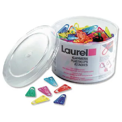 Laurel Plastic Paper Clips In Assorted Colour Page Markers 35 Mm 1pc - 200 Pcs • £0.99