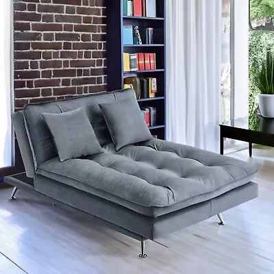 Large Sofa Bed 3 Seater Click-Clack Sofa Convertible Couch Velvet Seat Settee • £369.95