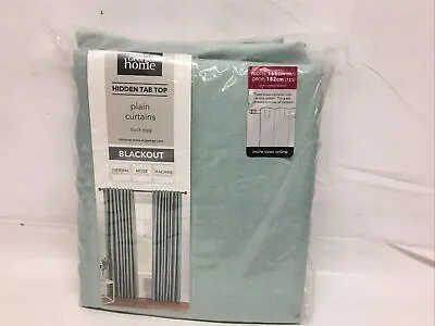 Hidden Tab Top Blackout Lined Curtains 66 X72 (each Curtain) Duck Egg RRP£35 NEW • £25