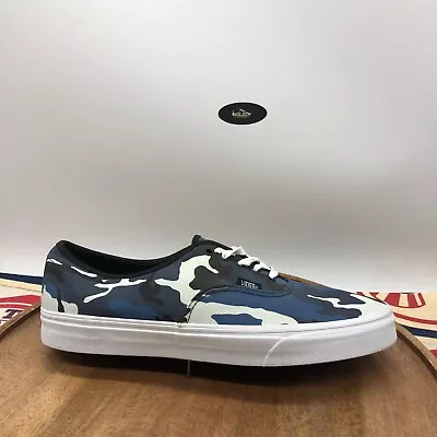 Vans Men's Authentic (Pop Camo) Black/Blue Skate Shoes Size 13 VN0A38EMRK2 • $47.99