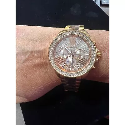 Michael Kors MK6159 Wren Rose Gold & Tortoiseshell Acetate Crystal Ladies Watch • $80