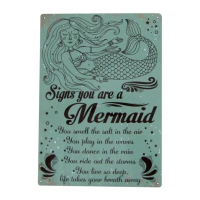 $13.11 • Buy Metal You Are Mermaid 8x12 Nautical Sign Beach House Ocean Home Wall Door Decor