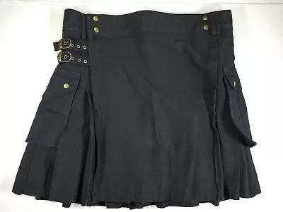 Modern Kilt Black Denim Utility Military Kilt Size 44 Cosplay Warrior Costume  • $49.99