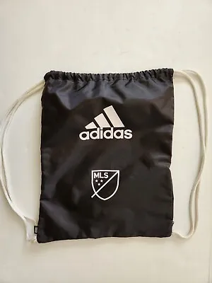 Adidas MLS Drawstring Bag  Cinch Sack Side Pocket Black Soccer White • $10.99