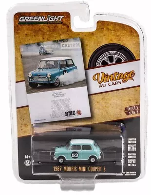 Greenlight 1967 Morris Mini Cooper S #53 Vintage Ad Cars 1:64 • $6.99