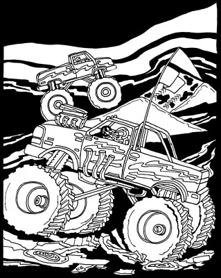 Darice Velvet Color In Poster Monster Trucks 16 X 20 Inches • $14.56