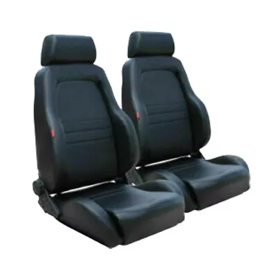 Sports Bucket Seats 4WD Black PU Leather W/Adaptors For 75 76 78 79 Landcruiser • $999