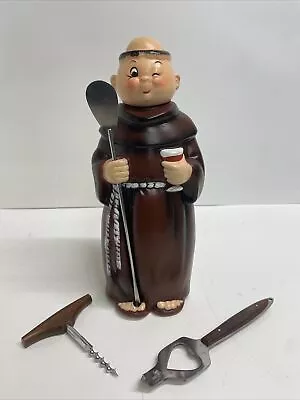 Vintage Ceramic Winking Monk Figure Holder Japanese Wine Opener Bottle Opener • $39.95