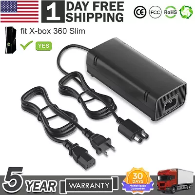 $17.95 • Buy AC Adapter Brick Power Supply Charger For Xbox 360 Slim W/ Cord Quieter Version