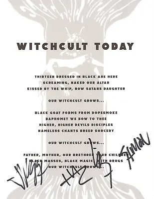 Electric Wizard REAL Hand SIGNED Witchcult Today Lyric Sheet COA Autographed • $99.99