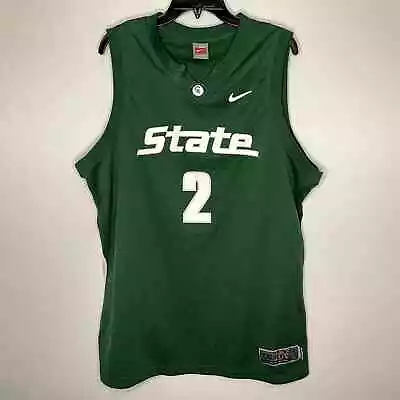 2000s Retro MSU Michigan State Nike Elite Basketball Jersey #2 Size XXL  • $119