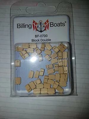 BILLING BOATS - BF-0700 Wooden Block Double 7mm (50) BRAND NEW • $20