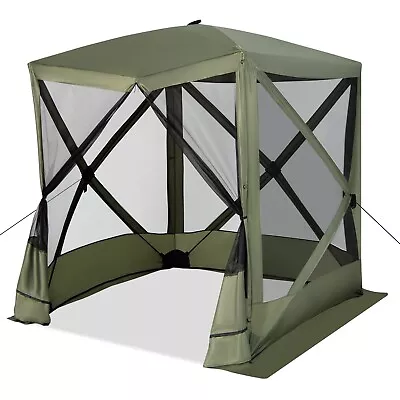 Costway 225x225cm 4-Panel Pop Up Camping Gazebo Instant Setup House Gazebo Tent • £104.95