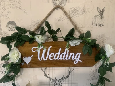 £16 • Buy Wedding Welcome Sign Large Rustic Wooden Arrow Venue Decoration