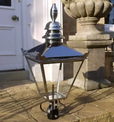 VICTORIAN LANTERN LAMP POST TOP GARDEN LIGHTING  STAINLESS STEEL Not COPPER • £169.99