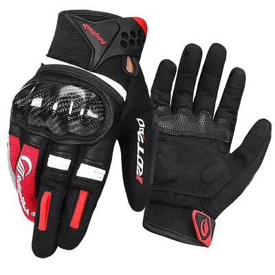 Mens Motorcycle Motorbike Full Finger Gloves Touch Screen Racing Cycling Gloves • $19.99