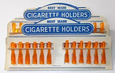 Vintage STORE DISPLAY BEST MADE CIGARETTE HOLDERS Full Card 12 Pc 2.5  PLASTIC • $32