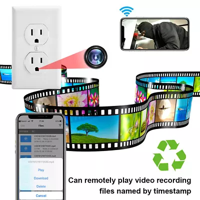 AC Wall Outlet Security Surveillance Camera 1080p HD WiFi IP Home Nanny Camera • $59.70