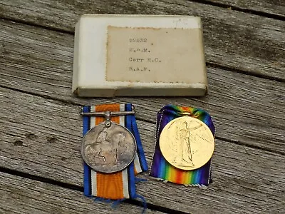 £42 • Buy WWI RFC / RAF Medal Pair War & Victory Boxed To:  92532 H. C. CARR R.A.F.