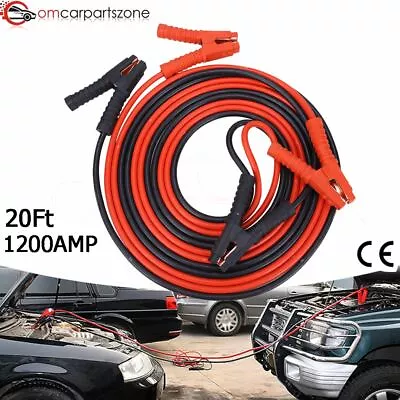 Heavy Duty Jumper Booster Cables Commercial Grade Battery Emergency 20ft 1200AMP • $41